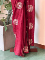Maroon silk kotta saree saree- PBR6