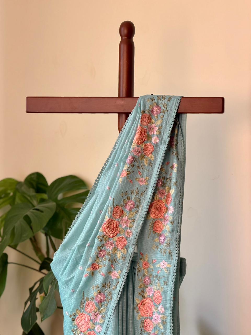 Blue silk kotta saree saree- PBR7B