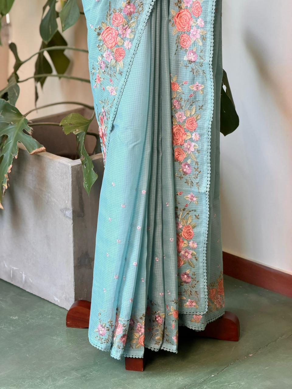 Blue silk kotta saree saree- PBR7B