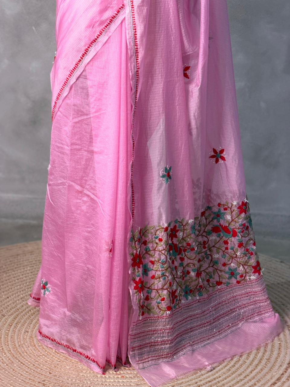 Lilac Pink Silk kotta saree saree- PBR8H