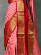 Pink and Maroon Red silk saree -BSP28A