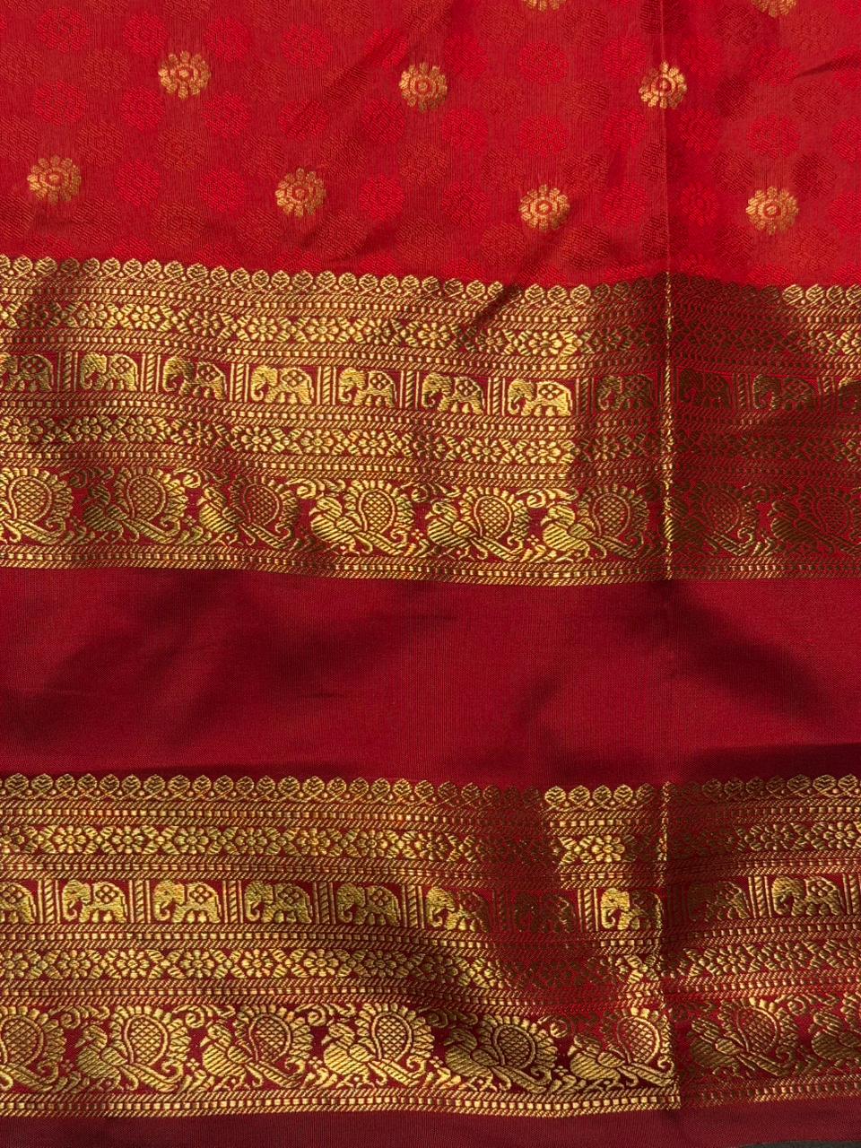 Pink and Maroon Red silk saree -BSP28A