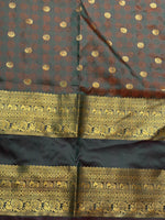 Yellow and black silk saree -BSP28B