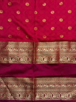 Peach and maroon silk saree -BSP28C