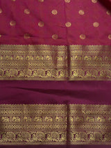 Greenish Yellow and deep purple silk saree -BSP28D