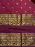 Greenish Yellow and maroon silk saree -BSP28D