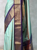 Pastal Blue and Violet silk saree -BSP28G