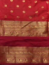 Rust Orange and Maroon silk saree -BSP28I
