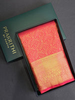 Dark Peach Kanchipuram saree- PBRIDE40B