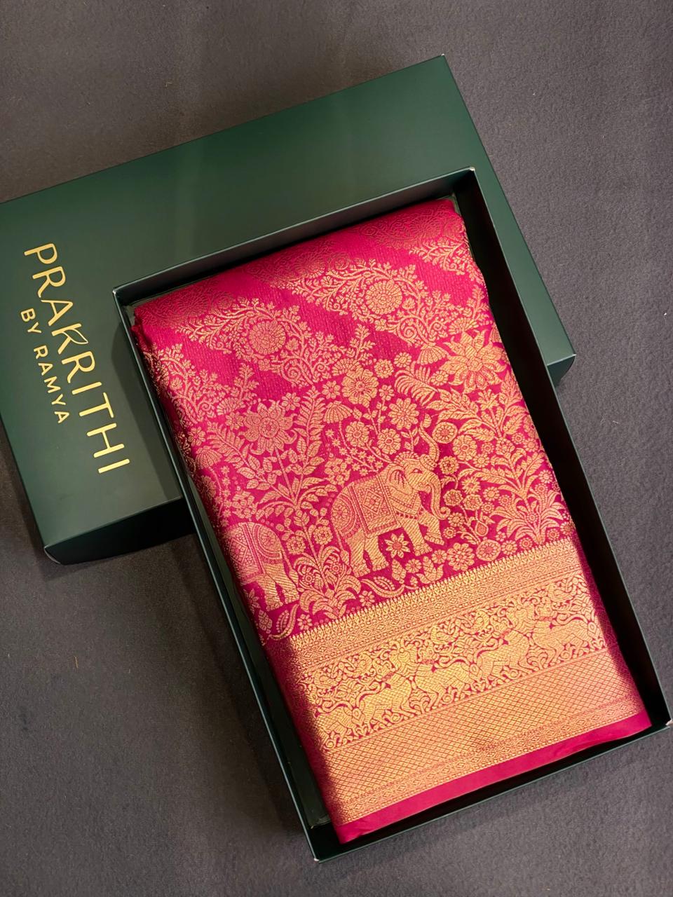Pinkish Red Kanchipuram saree- PBRIDE41B