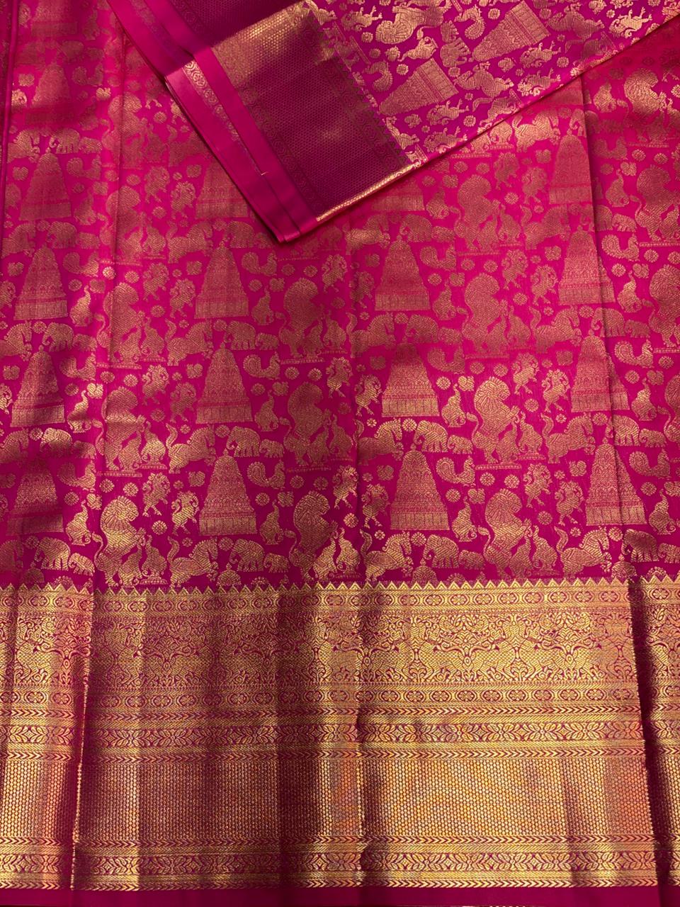 Magenta Kanchipuram saree- PBRIDE42B