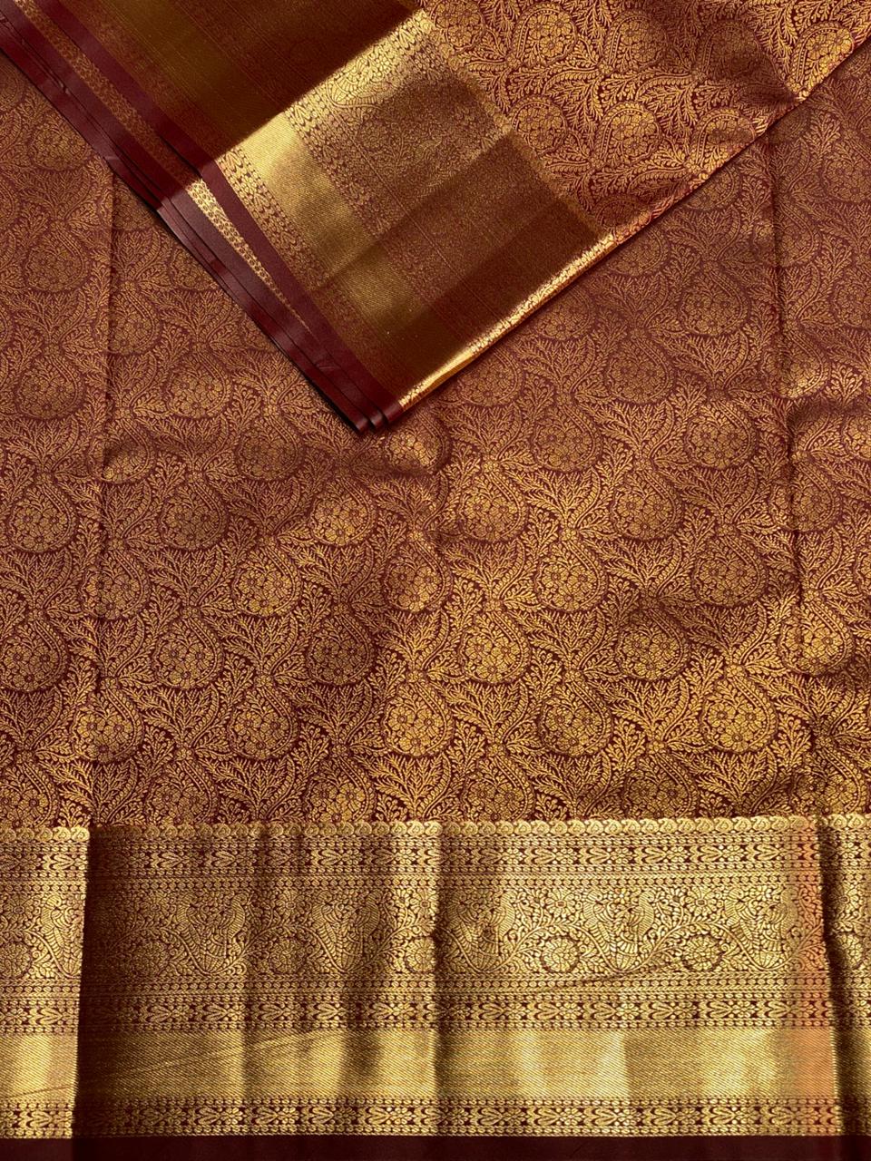 Dark Brown Kanchipuram saree- PBRIDE43A