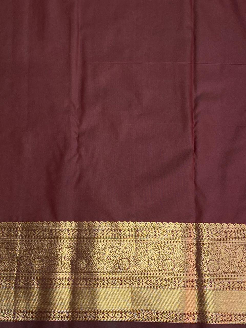 Dark Brown Kanchipuram saree- PBRIDE43A