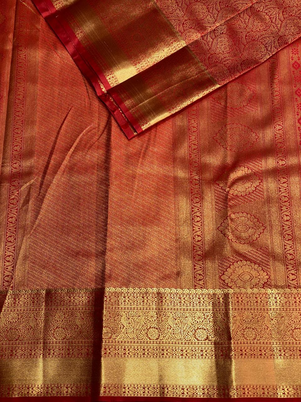 Brick Red Kanchipuram saree- PBRIDE43B