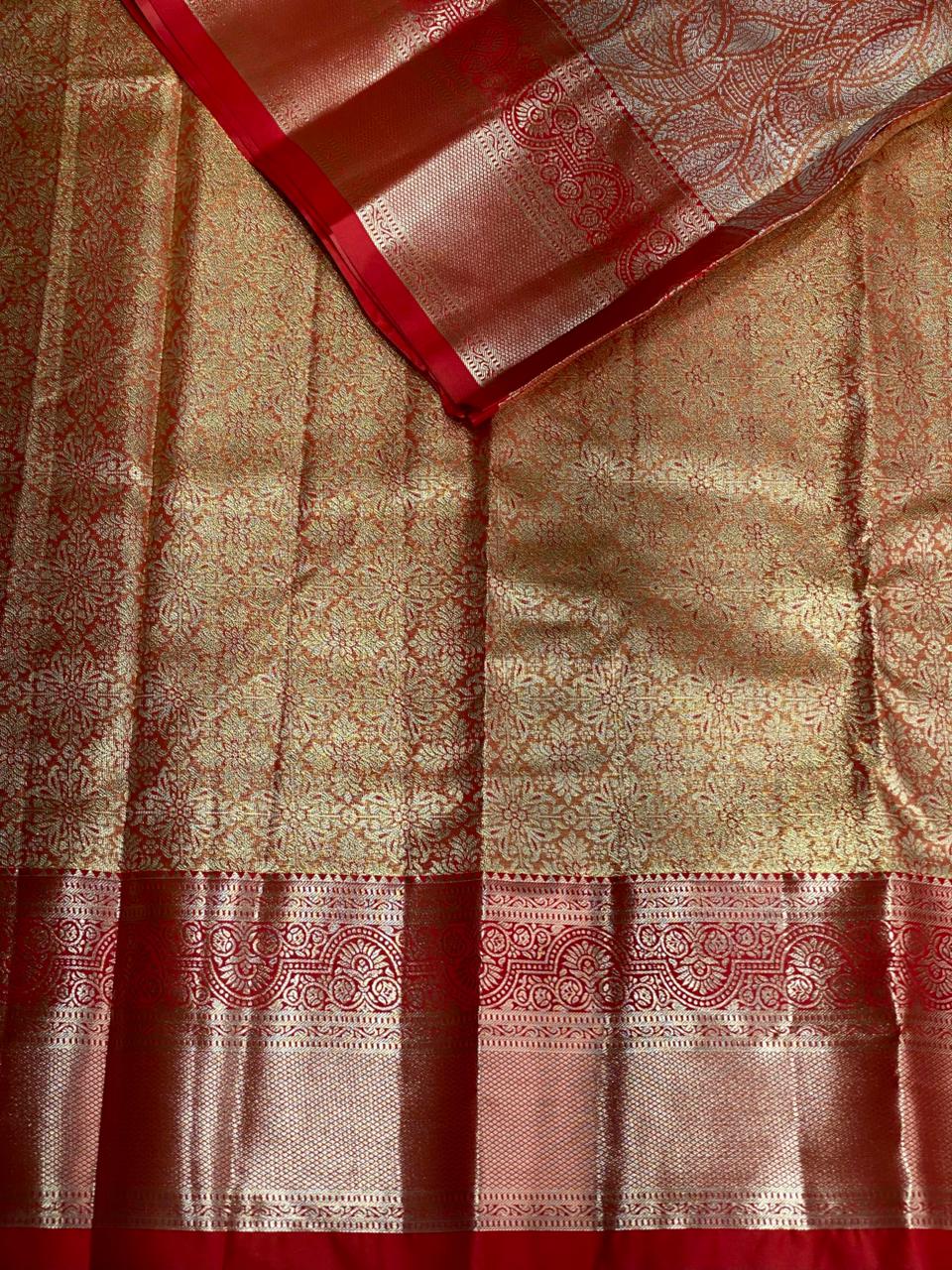 Red Tissue Kanchipuram saree- PBRIDE47B