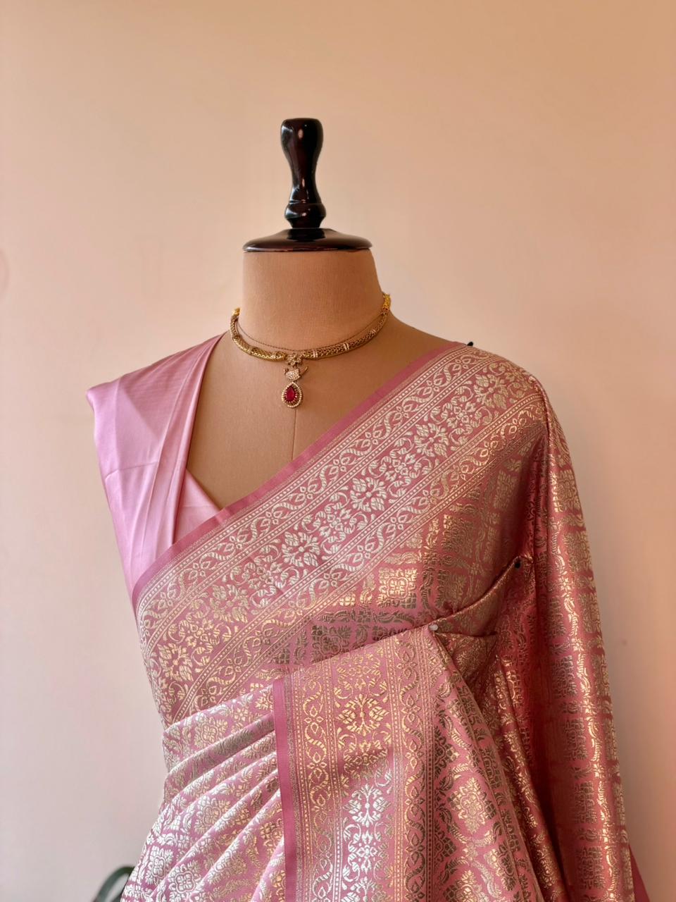 Pink Bridal banarasi silksaree -PBR9