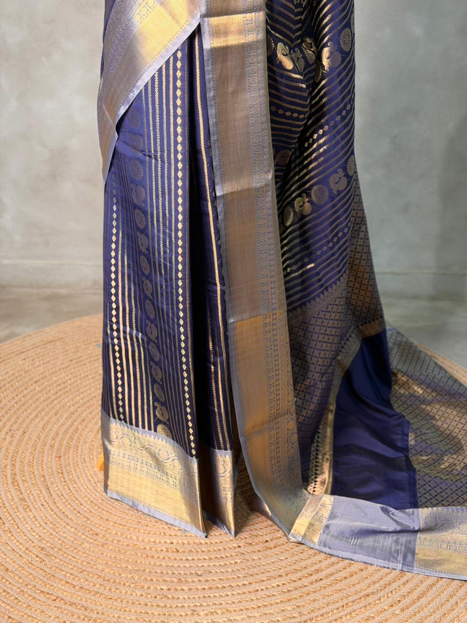 Navy blue banarasi silksaree -LZ8L