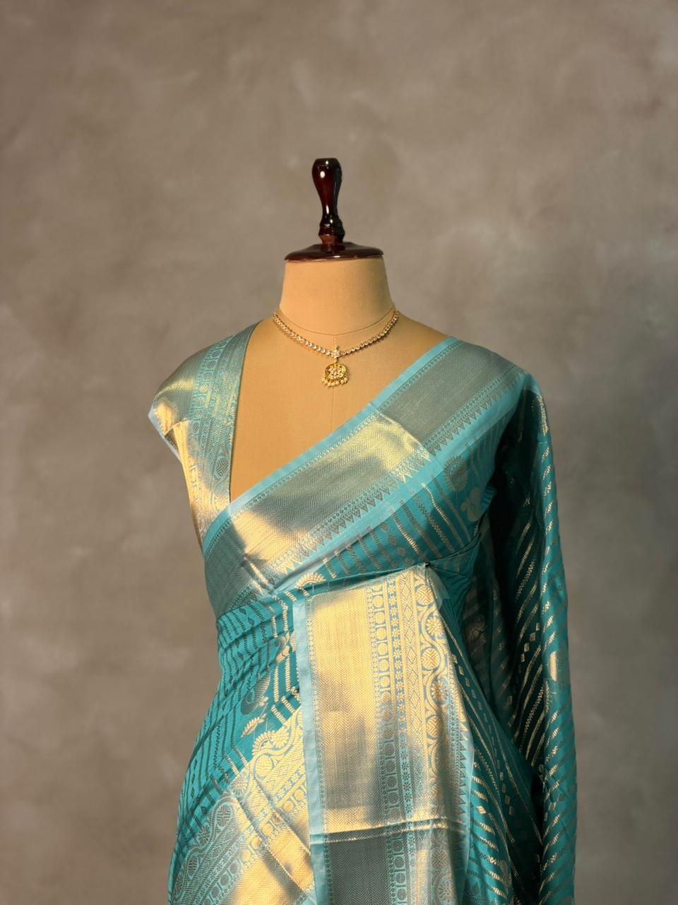 Blue banarasi silksaree -LZ8M