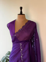 Violet Pure Organza sareesaree -PBR11C