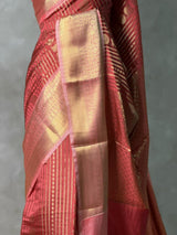 Dark Peach banarasi silksaree -LZ8D