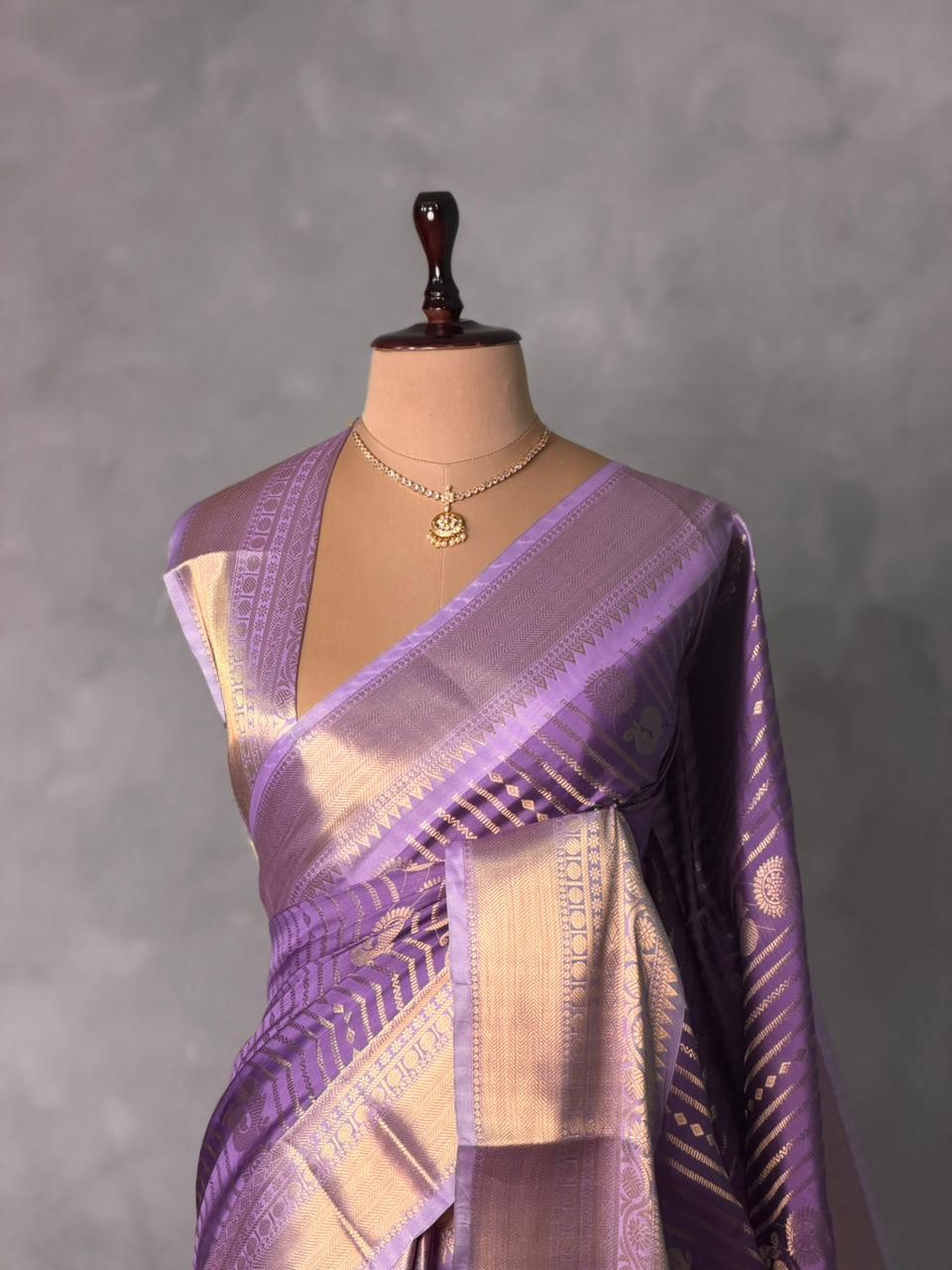 Lavender banarasi silksaree -LZ8F