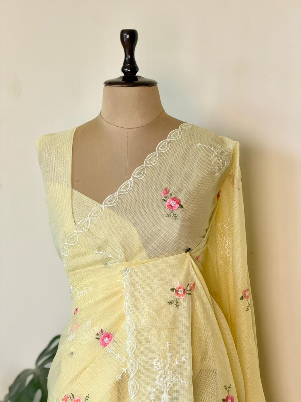 Yellow silk Kotta sareesaree -PBR10E