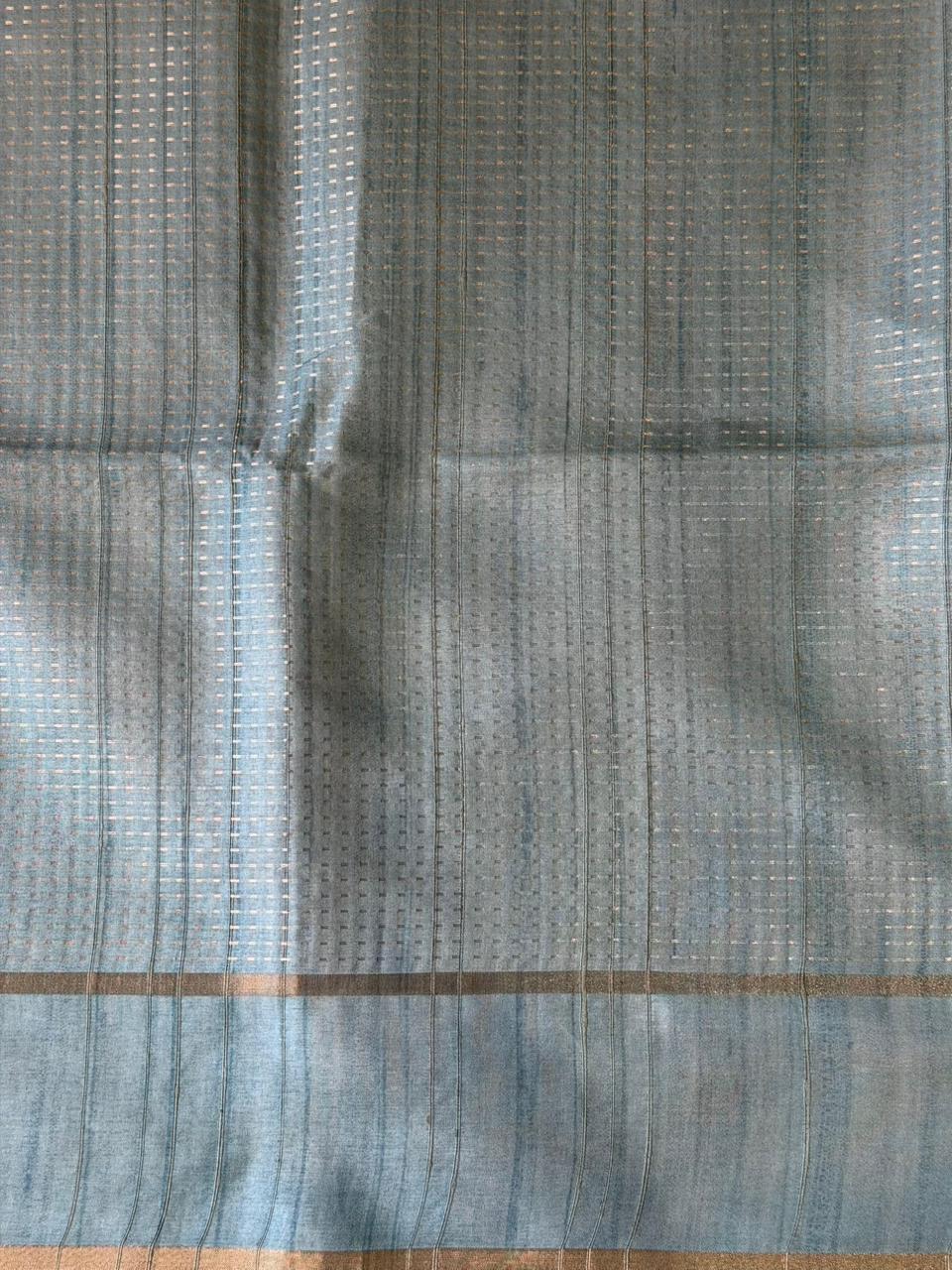 Pastal Blue tusser silk saree -PBR15B