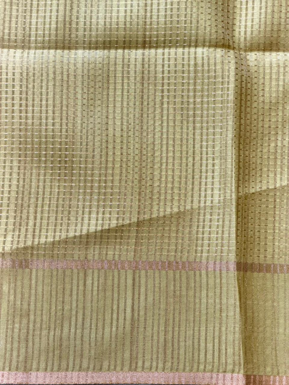 Pastal Green tusser silk saree -PBR15C