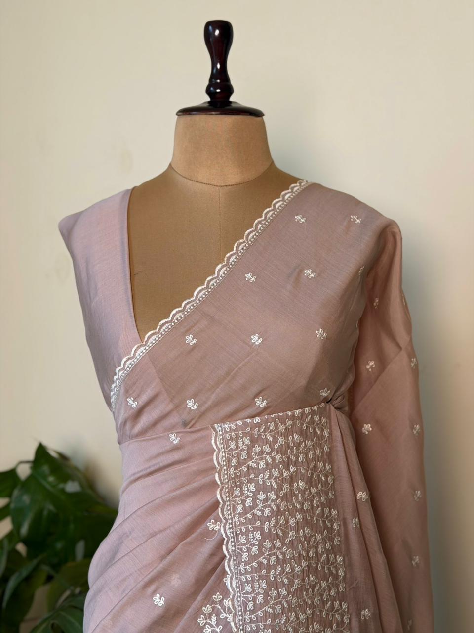 Mauve Muslin silk saree -PBR17A