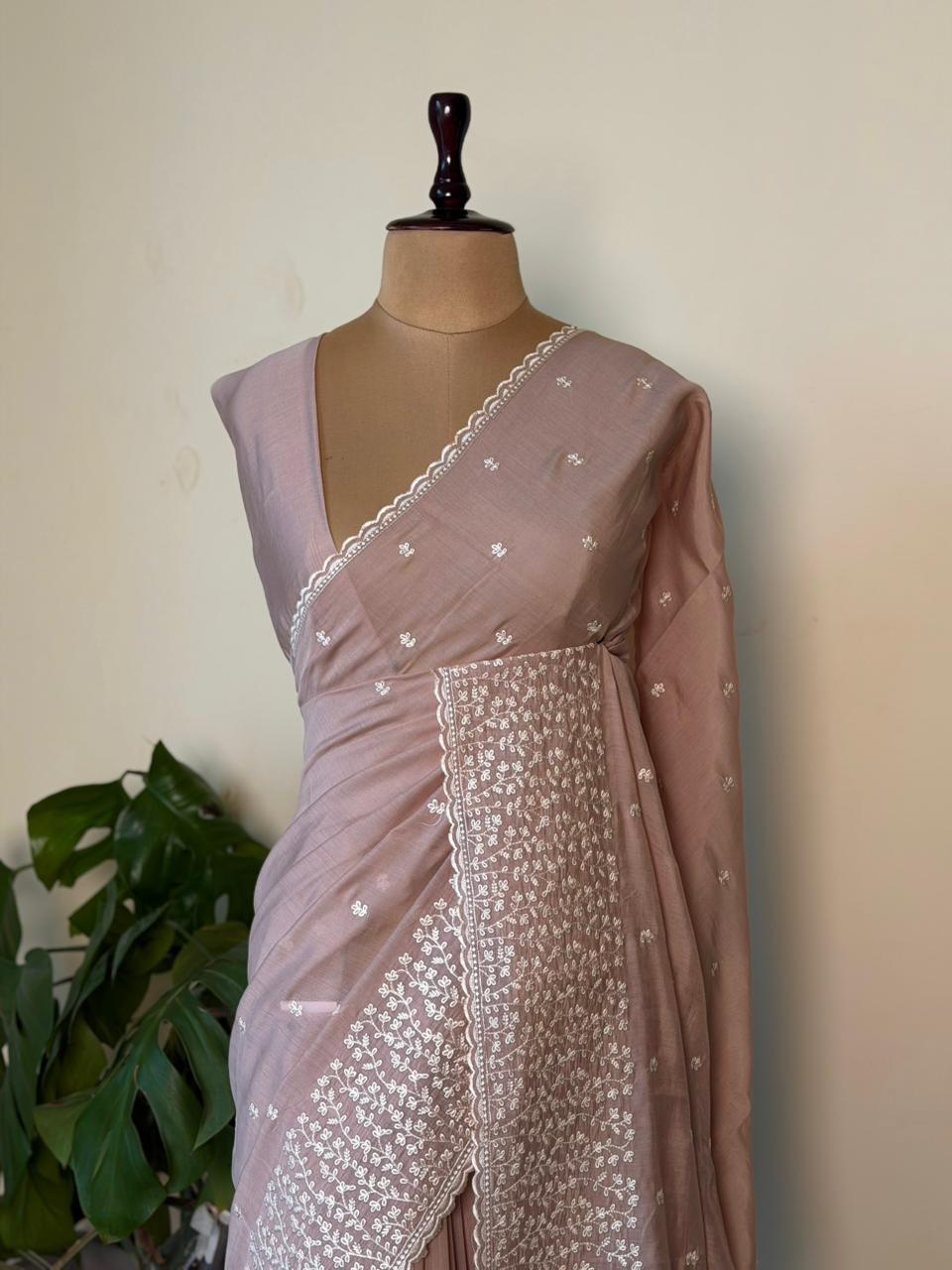 Mauve Muslin silk saree -PBR17A