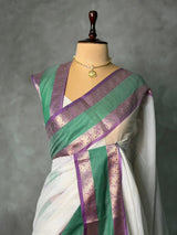 Off white Banarasi silk saree - PIH80
