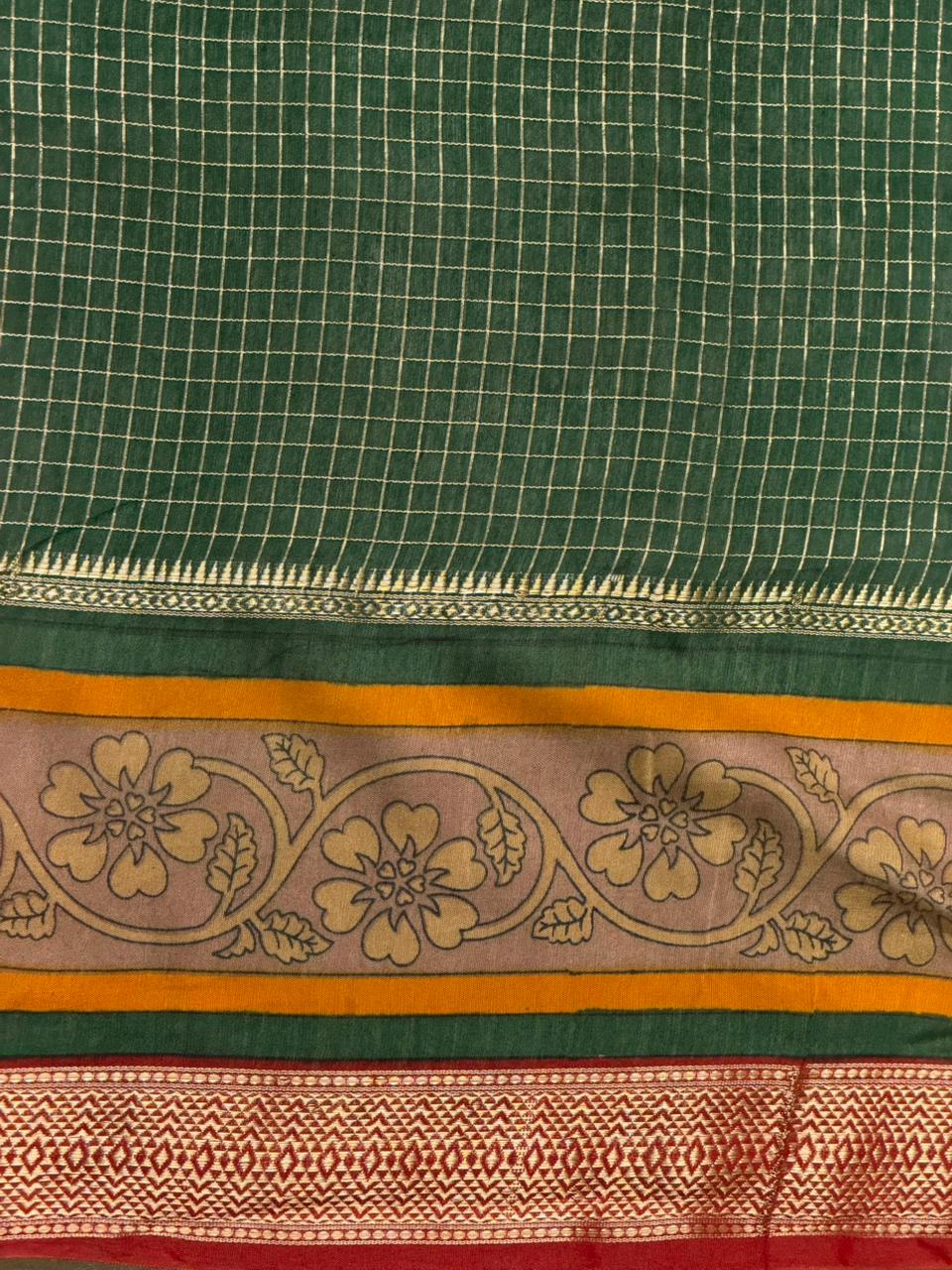 Maroon Georgette chanderi silk saree -PBR18A