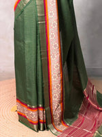 Green Georgette chanderi silk saree -PBR18B