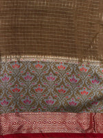 Maroon Georgette chanderi silk saree -PBR18E