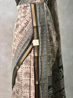 Chicku and Black silk cotton saree -PBR19