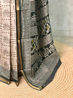 Chicku and Black silk cotton saree -PBR19