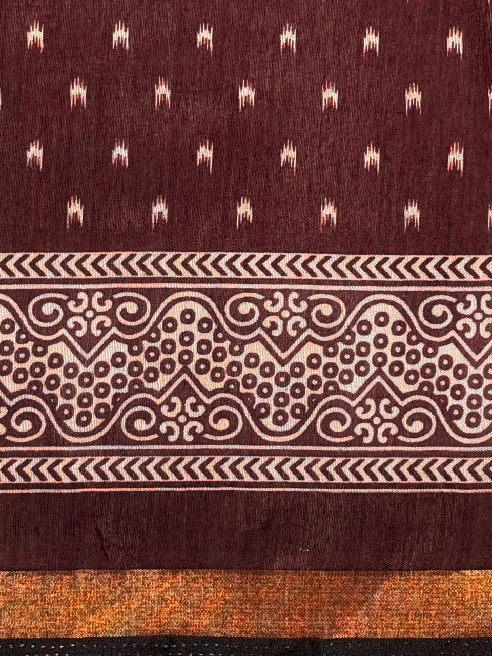Tribal Printed silk cotton saree -PBR19C