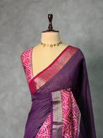 Purple chanderi silk saree -PBR18I