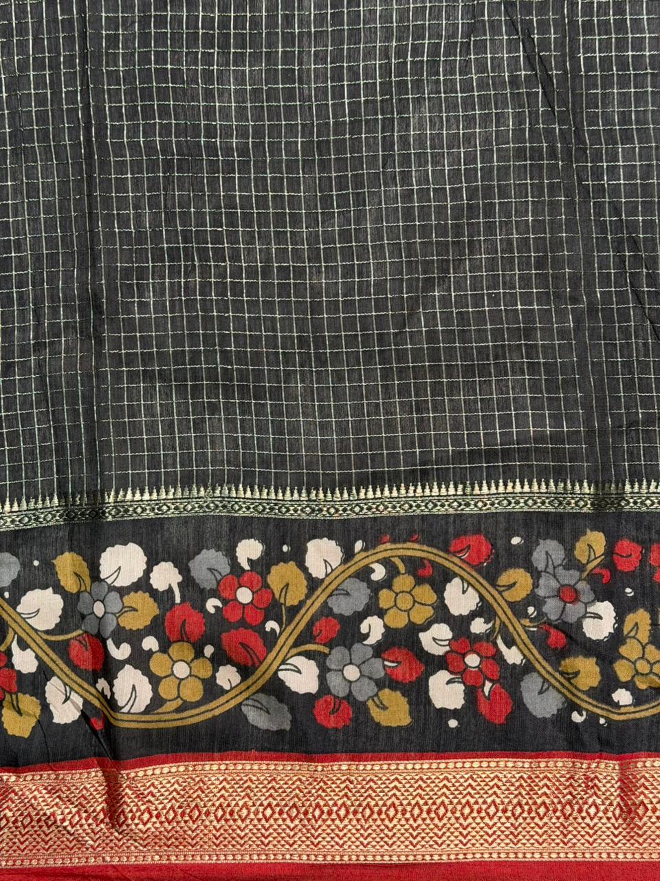 Maroon Georgette chanderi silk saree -PBR18J