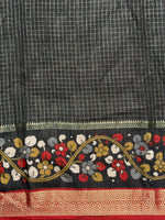 Maroon Georgette chanderi silk saree -PBR18J