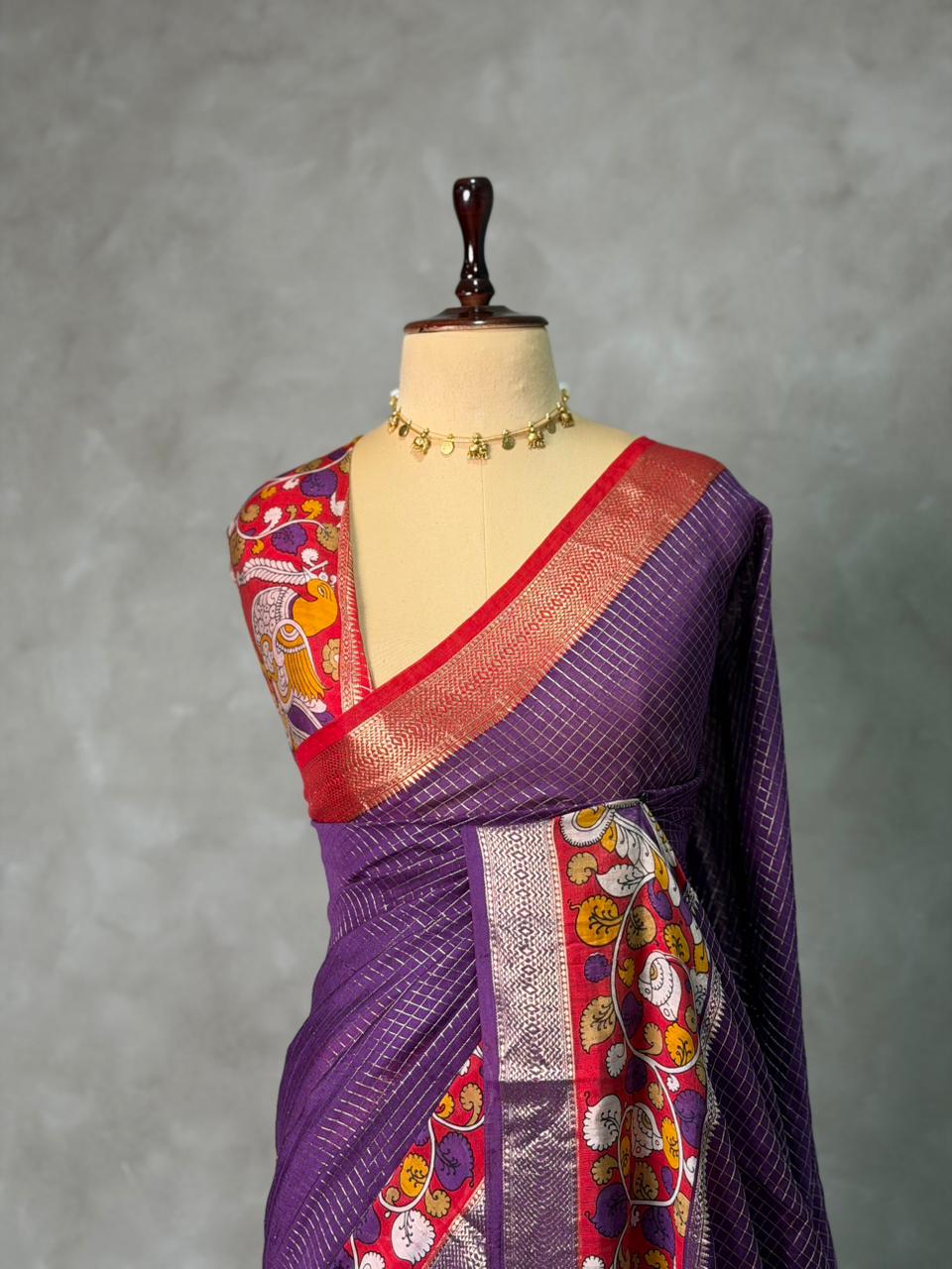 Purple Georgette chanderi silk saree -PBR18M