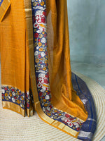 Mustard yellow chanderi silk saree -PBR18P