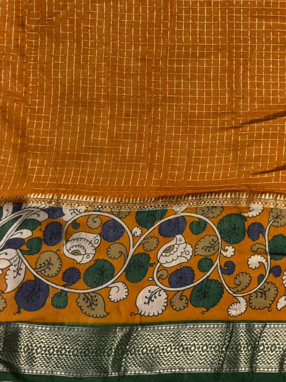 Bottle Green chanderi silk saree -PBR18Q