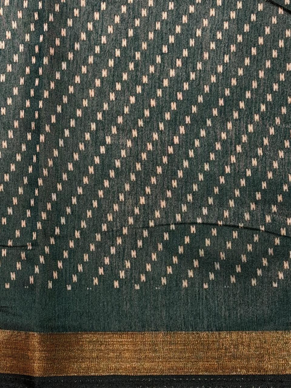Peacock blue silk cotton saree -PBR20