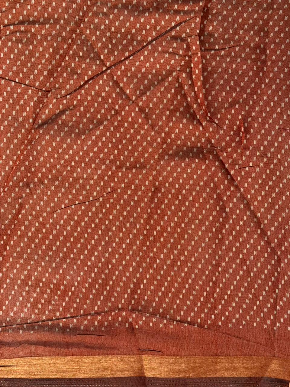 Brown silk cotton saree -PBR20D