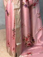 Pink semi tusser silk saree -PBR21