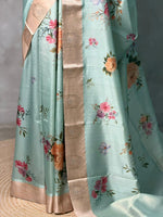 Pastal Blue semi tusser silk saree -PBR21B