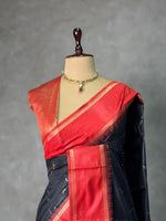 Black and Red silk saree - PBR22E