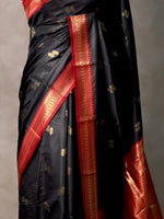 Black and Maroon silk saree - PBR23E