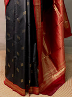Black and Maroon silk saree - PBR23E